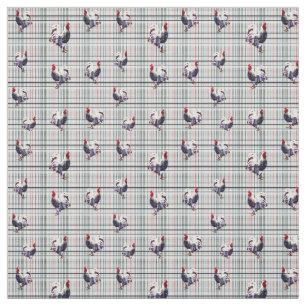Tissu Le Coq Sur Tartan Print,