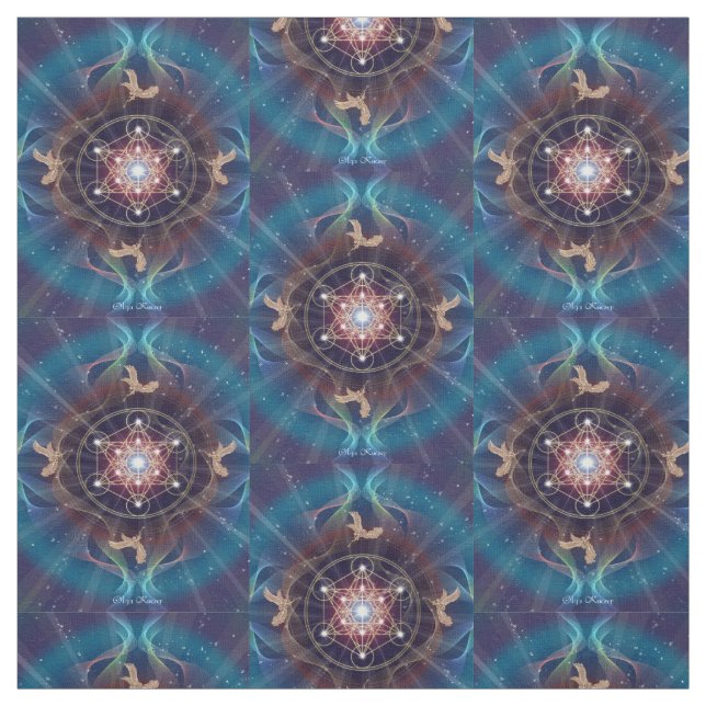 Tissu Le cube de Metatron - Merkabah (Échantillon)