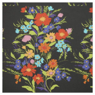 Tissu Le Fleur sauvage peintre coloré Bouquet sur le no
