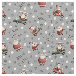 Tissu Le golf Père Noël sur Grey