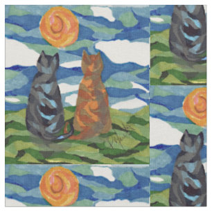 Tissu Le jour de chat rêve l'art