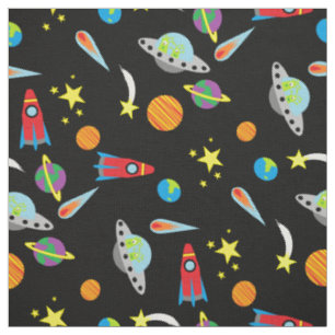 Tissu Le motif de l'espace de garçons tient le premier