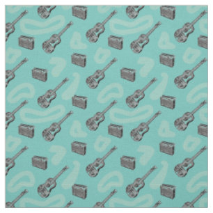 Tissu Le motif de radio de guitare de musique