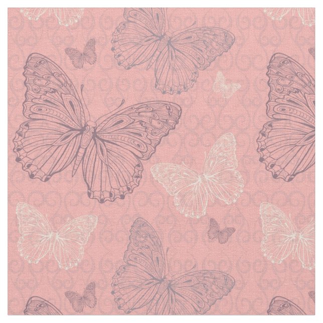 Tissu Le papillon rose (Fermer)