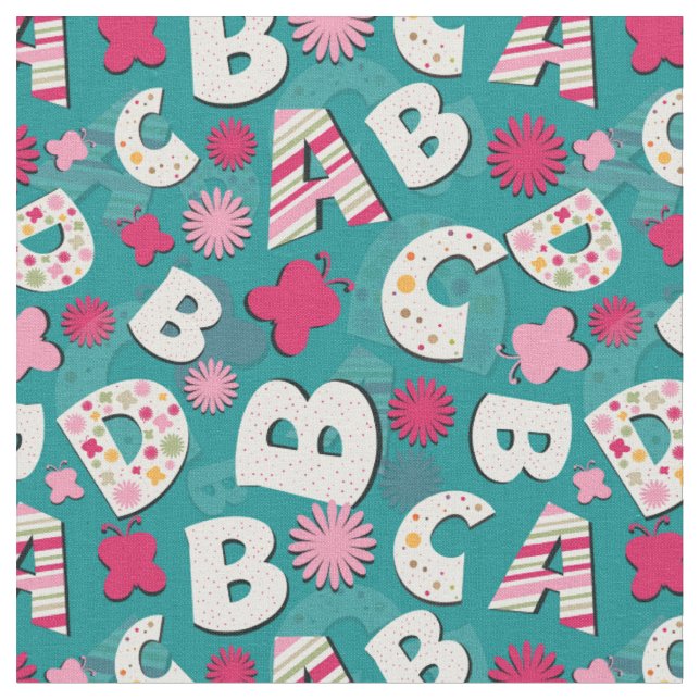 Tissu Le rose et la conception bleue d'ABC (Fermer)