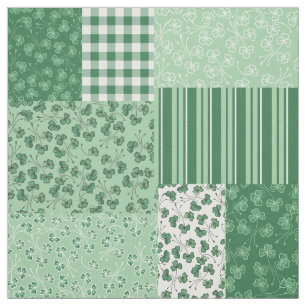 Tissu Le shamrock vert et blanc modèle le patchwork de