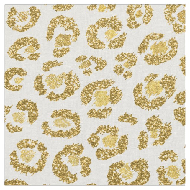Tissu Léopard scintillant d'or de Faux fascinant (Fermer)