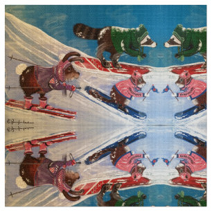 Tissu "L'équipe de ski de Mme Elizabeth"