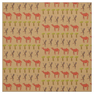 Tissu Les animaux africains mignons Illustration Fabric