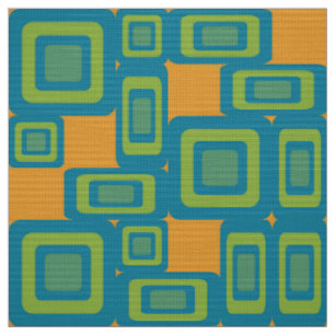 Tissu les années 70 motif de cube en style
