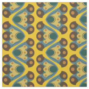 Tissu les années 70 motif de tulipe de style