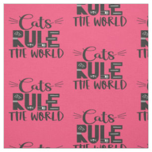 Tissu Les chats dominent le monde de la letterie tendanc
