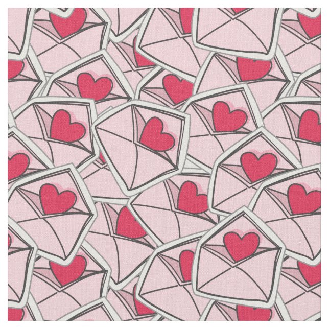 Tissu Les coeurs de Valentine sur des enveloppes (Fermer)