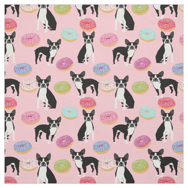 Tissu Les Donuts de Boston Terriers (Échantillon)