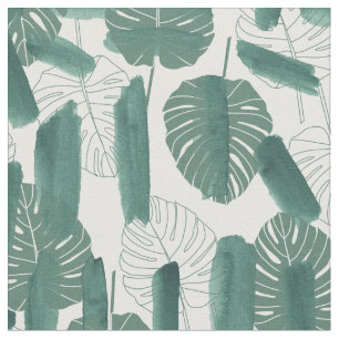 Tissu Les Feuilles de la Monstère blanche moderne Broch