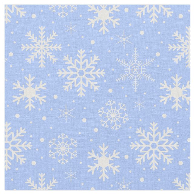 Tissu Les flocons de neige sur le bleu glacé (Fermer)