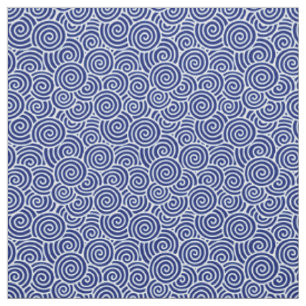 Tissu Les Japonais tourbillonnent motif - bleu marine et