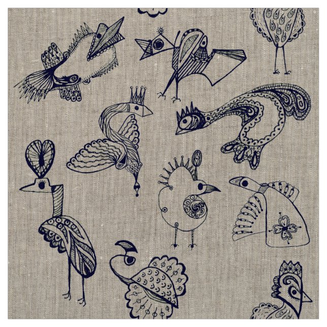Tissu Les oiseaux fabuleux (Échantillon)