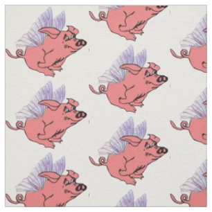 Tissu Les porcs voleront