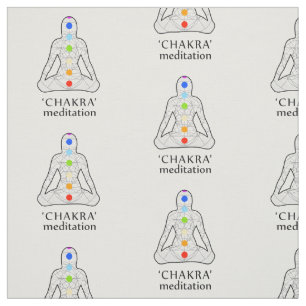 Tissu Les sept chakras avec leurs couleurs respectives