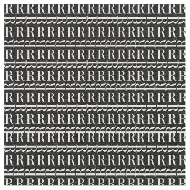 Tissu Lettre initiale monogramme R (Fermer)