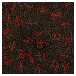 Tissu Lettres rouges en cuir foncé (simulé)