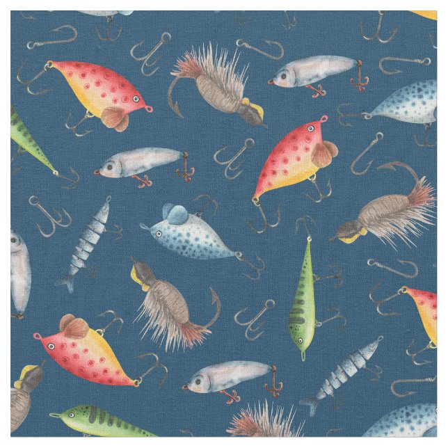 Tissu leurres de pêche en bleu marine (Fermer)