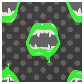 Tissu lèvres de vampire monstre créature aux crocs verts