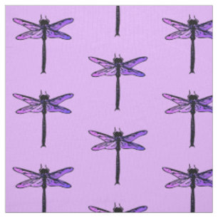 Tissu Libellule japonaise vintage, pourpre d'améthyste