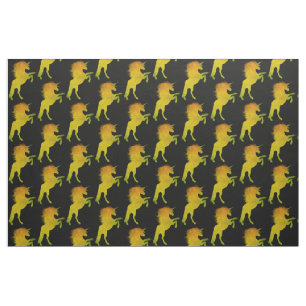 Tissu Licorne de grunge d'or