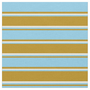 Tissu Lignes bleu foncé, bleu ciel et beige