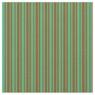 Tissu Lignes Brown et vert mer / Motif de bandes