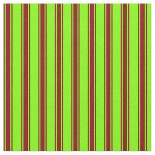 Tissu Lignes Chartreuse et Maroon