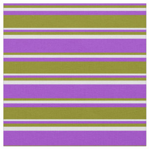 Tissu Lignes couleur orchidée foncée, verte et lavande