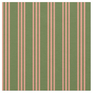 Tissu Lignes de Saumon foncé et vert foncé