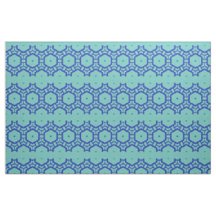 Tissu - Lignes d'hexagones en bleu
