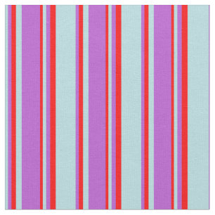 Tissu Lignes en poudre bleu, orchidée et rouge