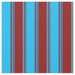 Tissu Lignes foncées rouge et bleu ciel profond