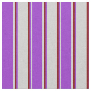 Tissu Lignes gris clair, orchidée foncée et marron