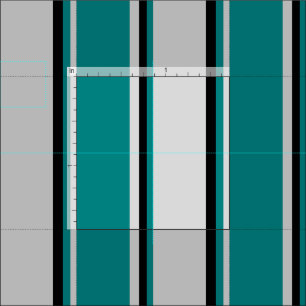 Tissu Lignes gris clair, Turquoises et noires