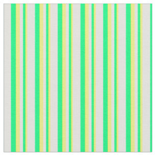 Tissu Lignes jaunes, vertes et claires de couleur cyan