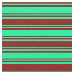 Tissu Lignes/Motif de bandes de couleur verte et rouge f
