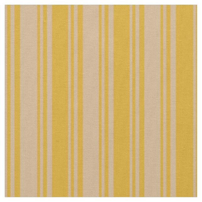 Tissu Lignes Tan et Goldenrod/Stripes Motif (Fermer)