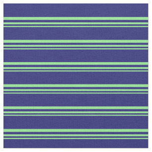 Tissu Lignes vert clair et bleu nuit