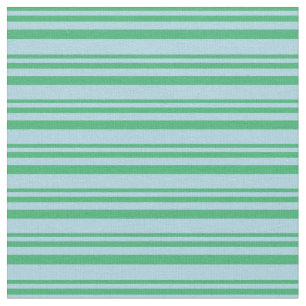 Tissu Lignes vert mer et bleu clair