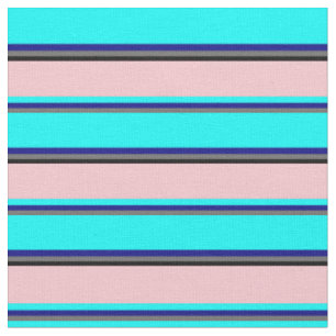Tissu Lignes vives Dim Gris, Bleu, Cyan, Rose et Noir