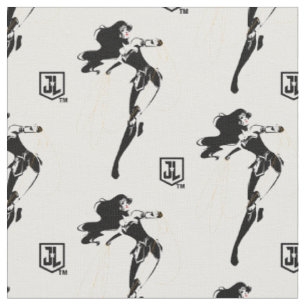 Tissu Ligue de Justice Wonder Woman with Lasso Pop Art