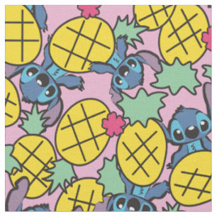 Tissu Lilo et Stitch Monogramme Motif d'ananas