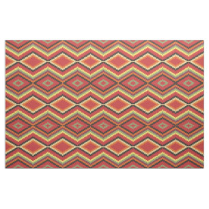 Tissu Lime Vert Orange Jaune Rouge Noir Apparence Ethniq