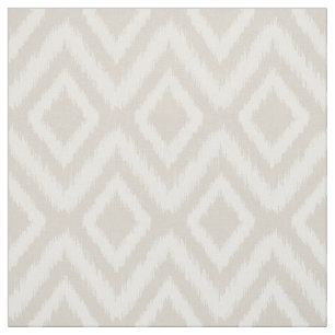 Tissu Lin Beige Tribal Ikat Chevron